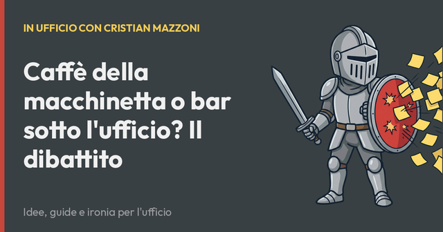 Caffè della macchinetta o bar sotto l'ufficio? Il dibattito